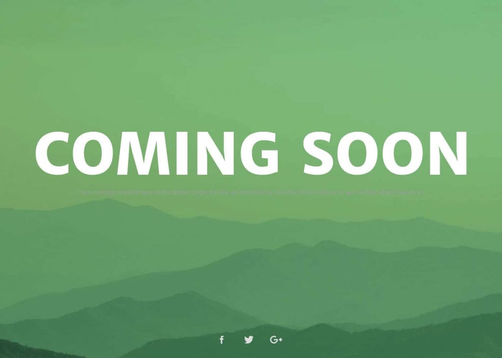 A green background with the words "Coming Soon".