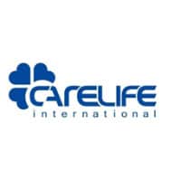 白色背景上的 Carelife 国际标志。