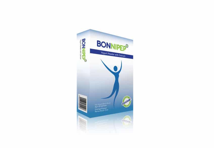 Bonnifep - 一盒白色背景的保健品。